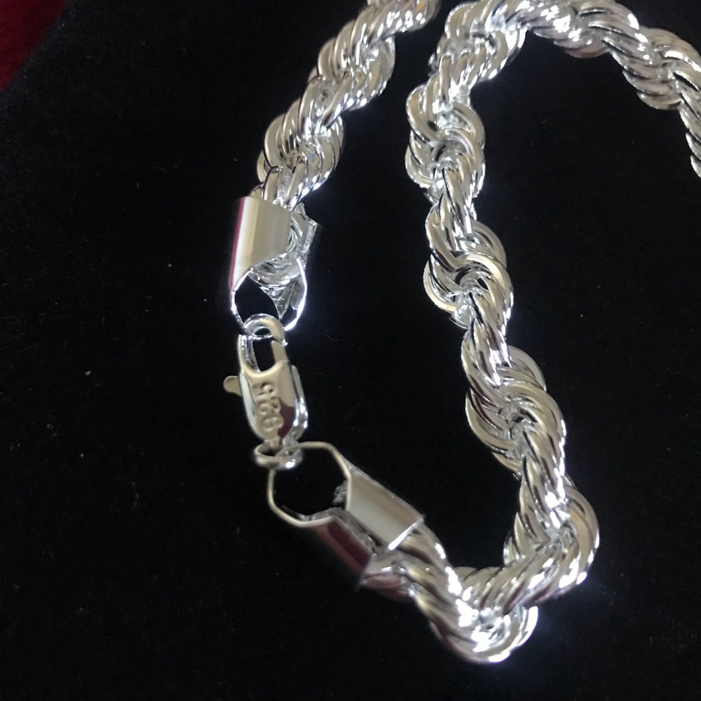 20” Sterling Silver Rope Chain Necklace - Picture 2 of 2